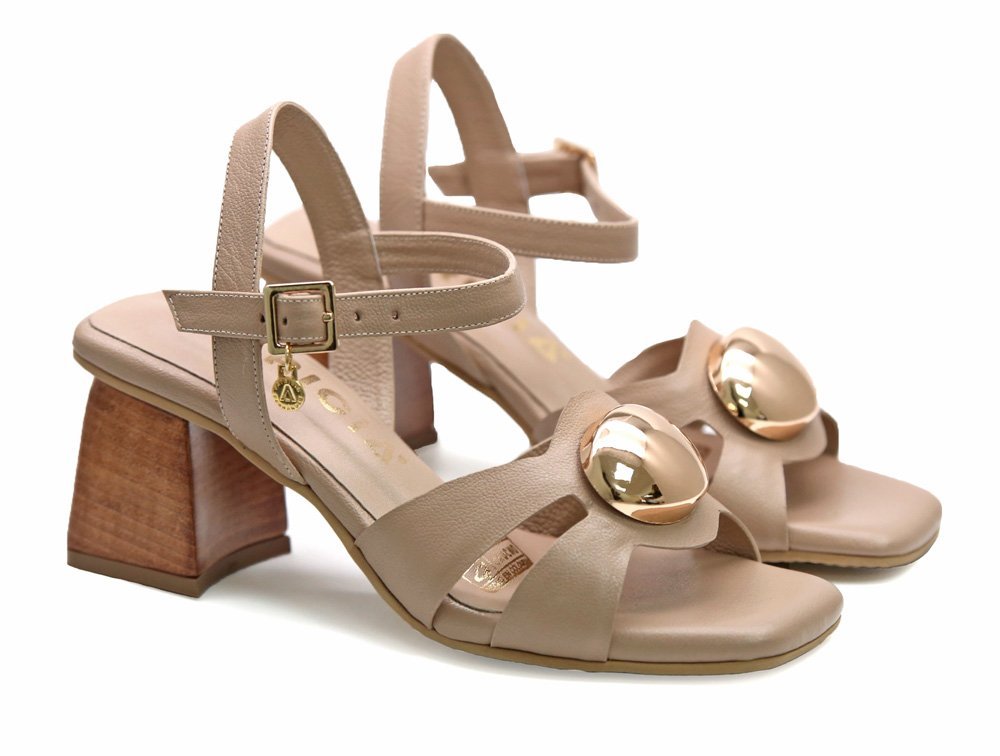 Alternative view of Sandalia en cuero mantequilla