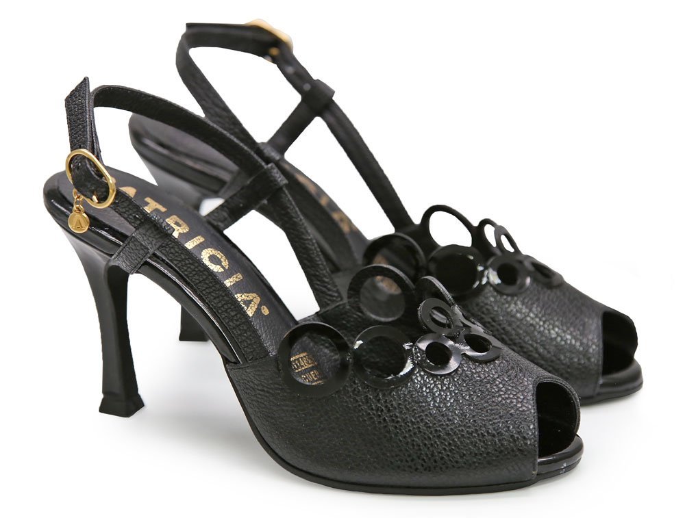 Alternative view of Sandalia en cuero negro