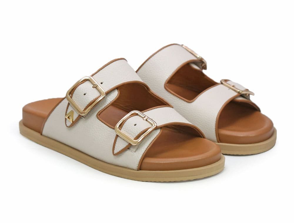 Alternative view of Sandalia en cuero perlato