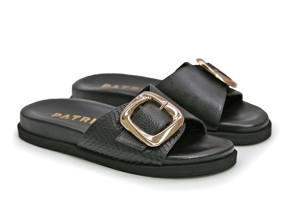 Alternative view of Sandalia en cuero negro