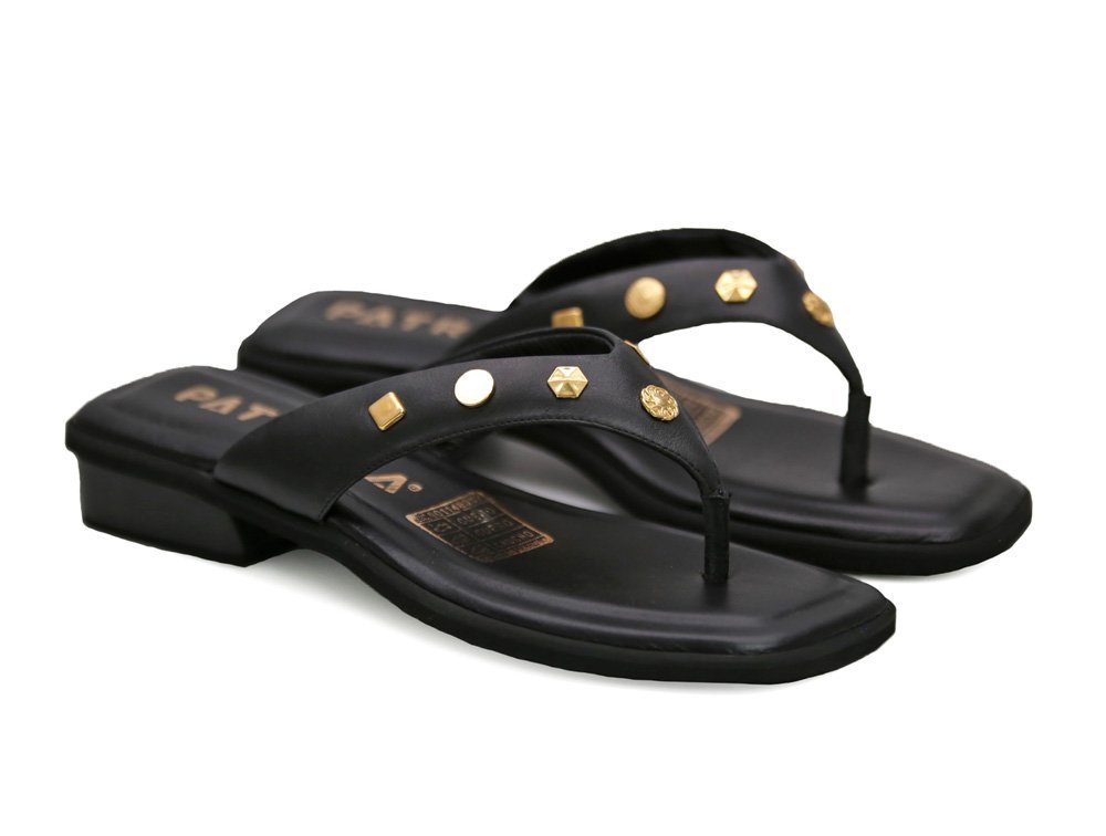 Alternative view of Sandalia en cuero negro