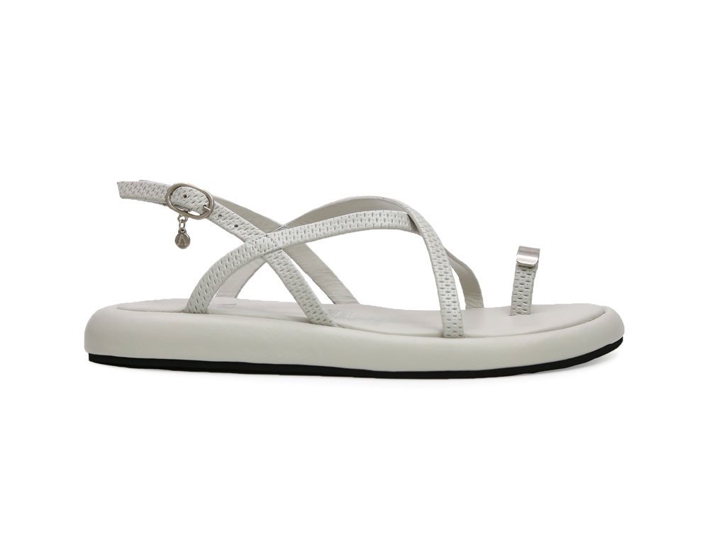 Sandalia en cuero grey