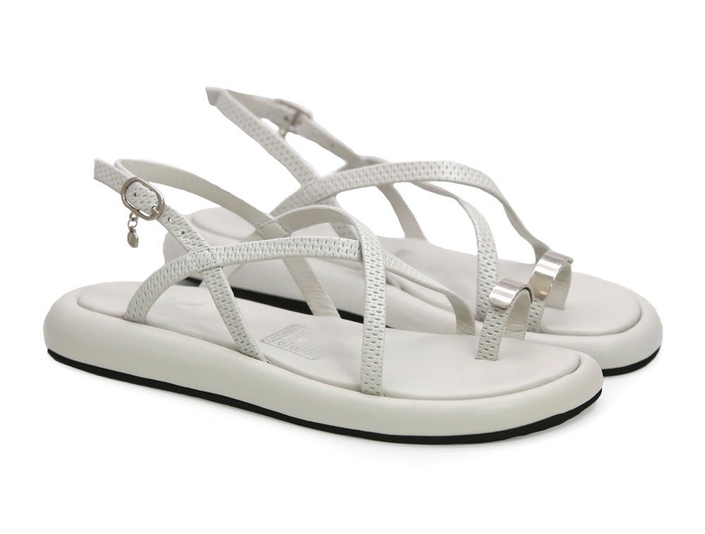 Alternative view of Sandalia en cuero grey