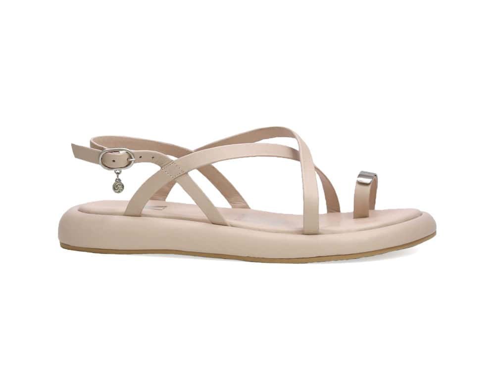 Sandalia en cuero nude