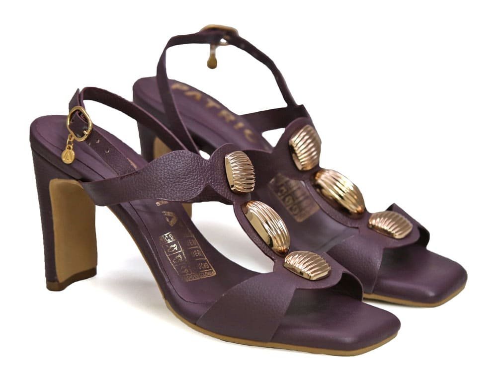 Alternative view of Sandalia en cuero berenje