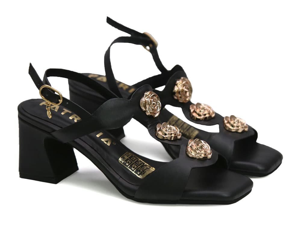 Alternative view of Sandalia en cuero negro