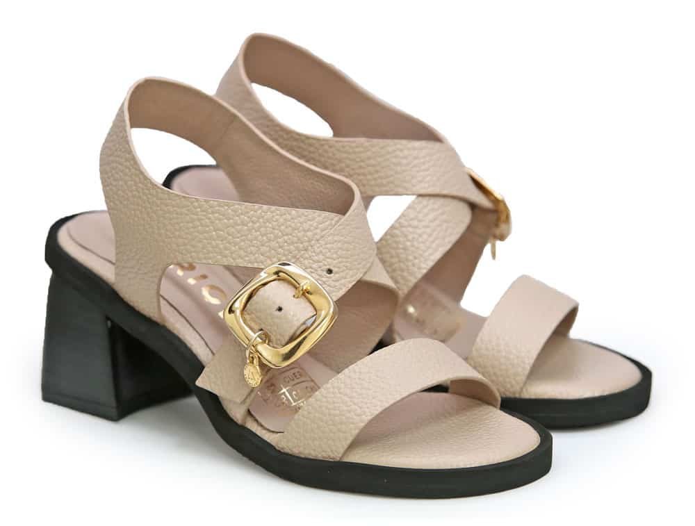 Alternative view of Sandalia en cuero arena