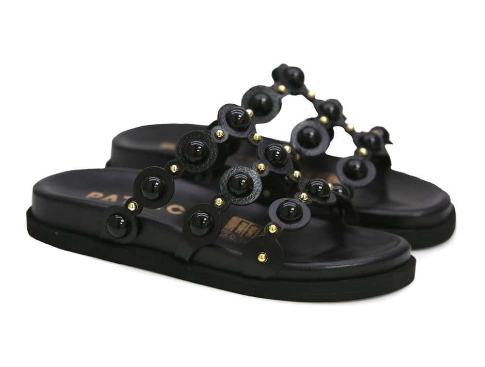 Alternative view of Sandalia en cuero negro