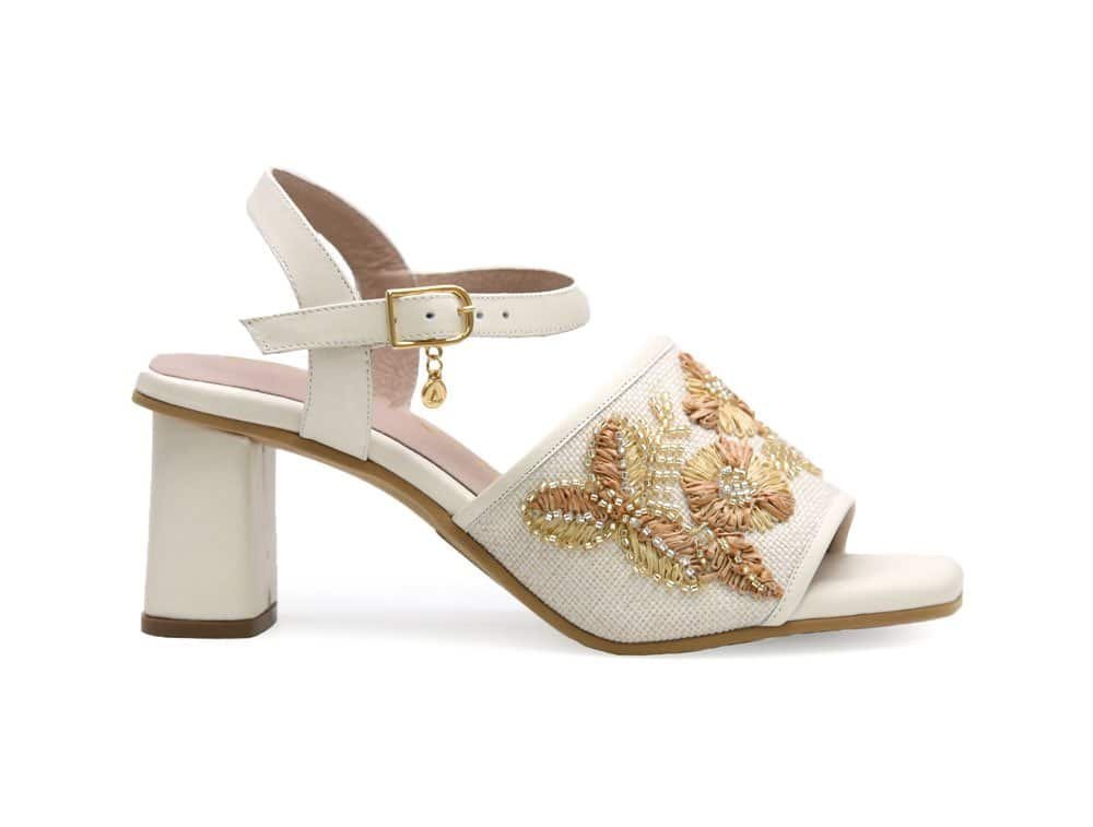 Sandalia en cuero blanco