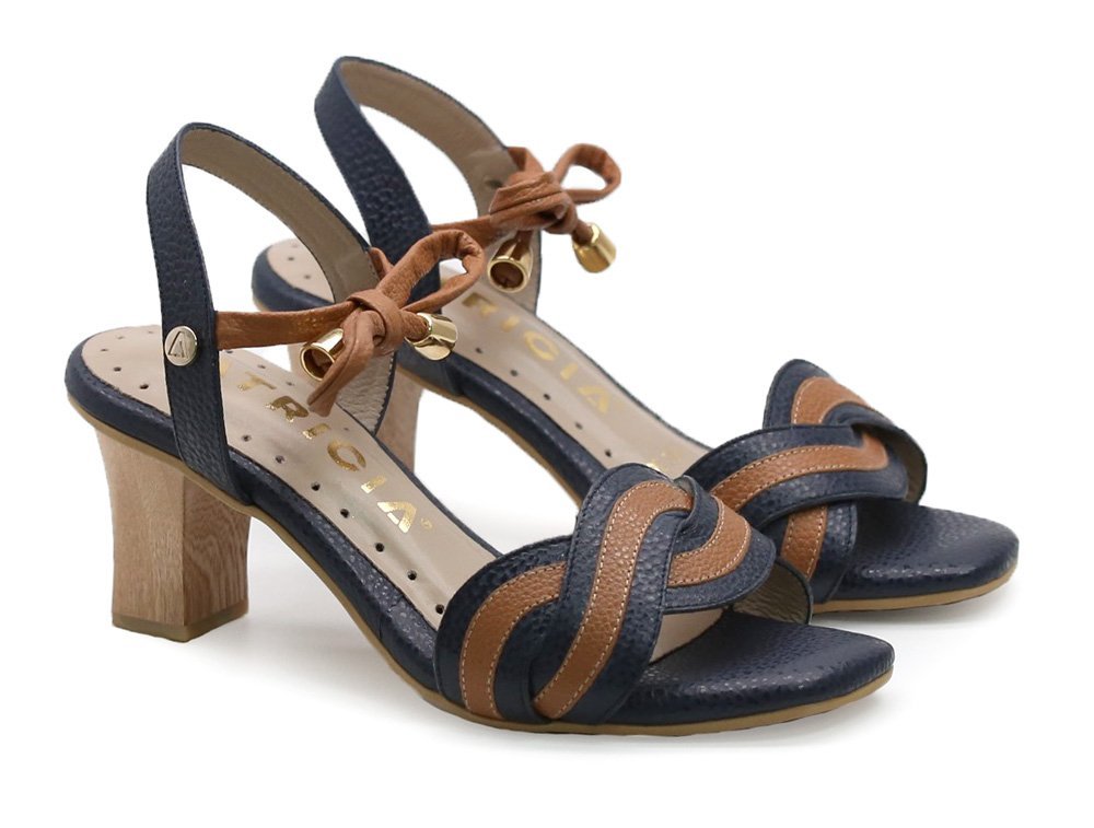 Alternative view of Sandalia en cuero azul