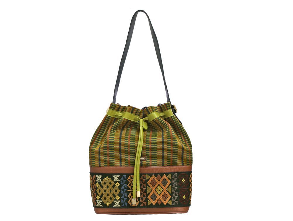 Bolso en cuero verde