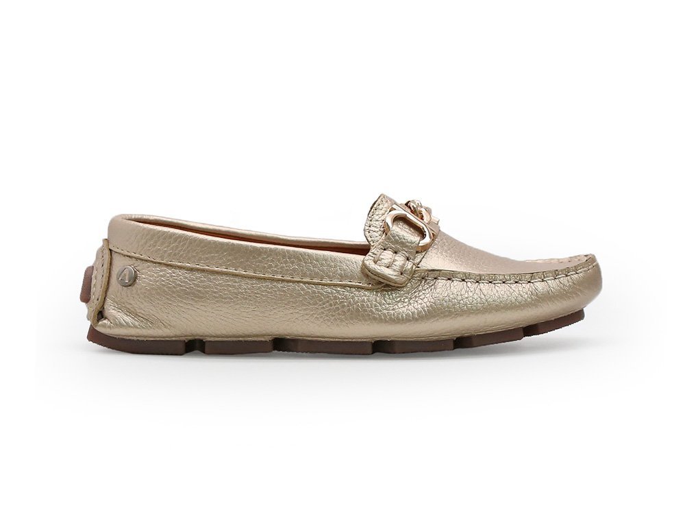 Mocasín en cuero oro