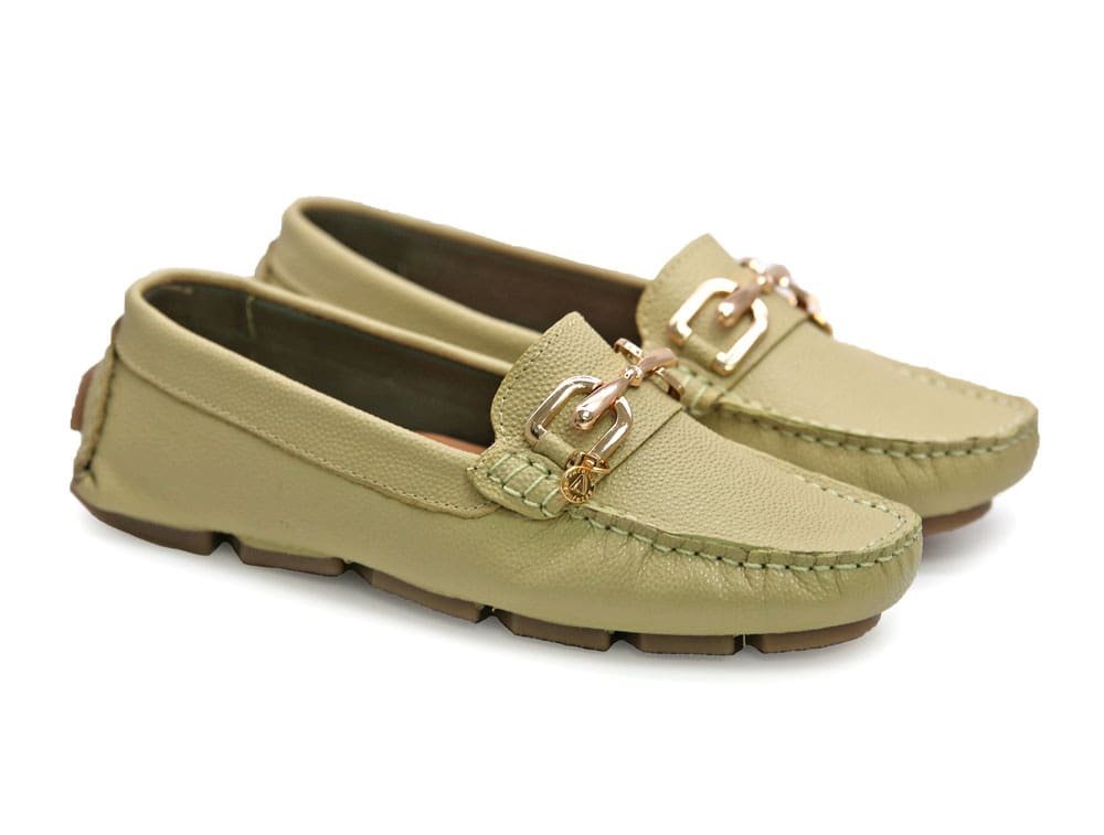 Alternative view of Mocasin en cuero limoncello