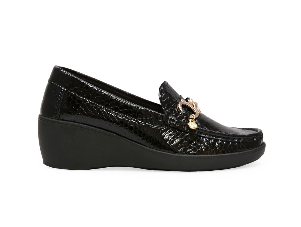 Mocasín en cuero negro