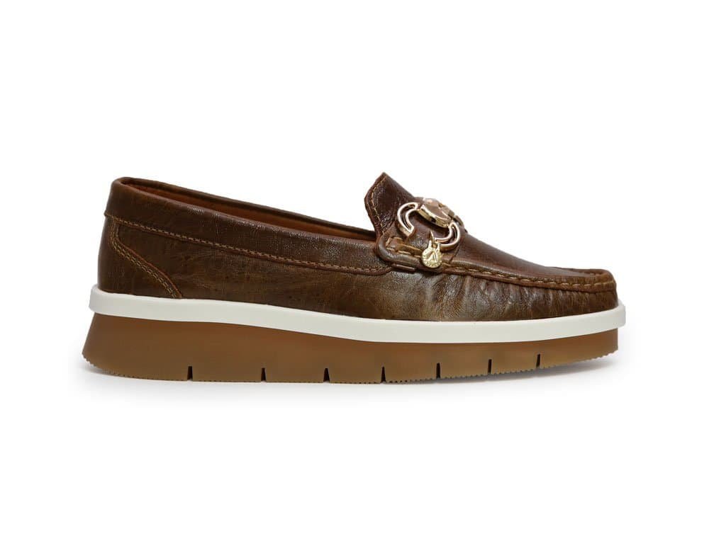 Mocasín en cuero miel