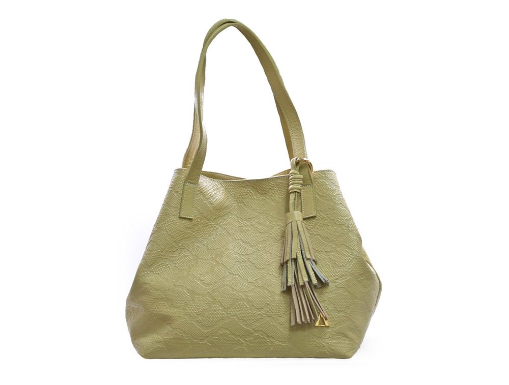 Bolso en cuero verde