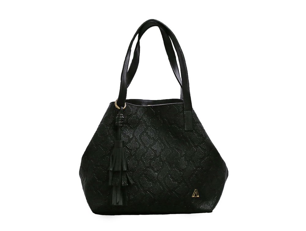 Bolso en cuero negro