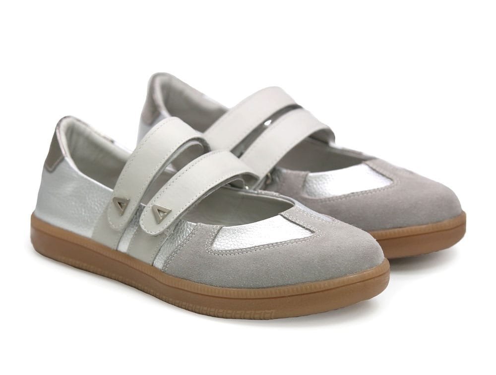 Alternative view of Tenis en cuero grey