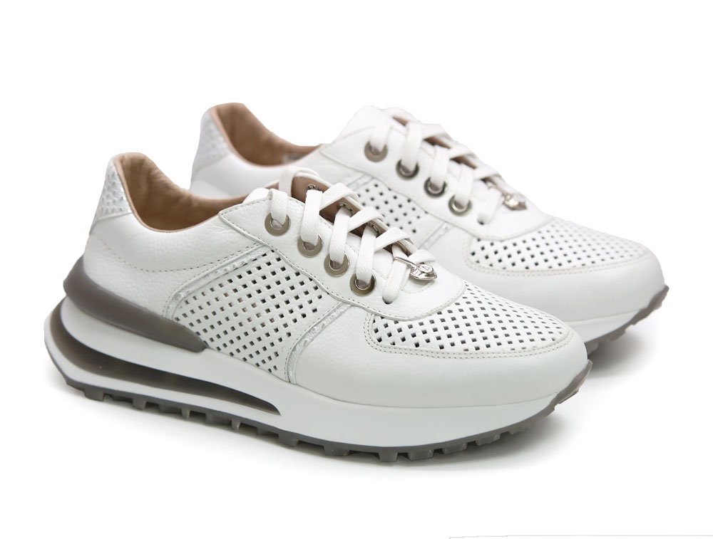 Alternative view of Tenis en cuero blanco