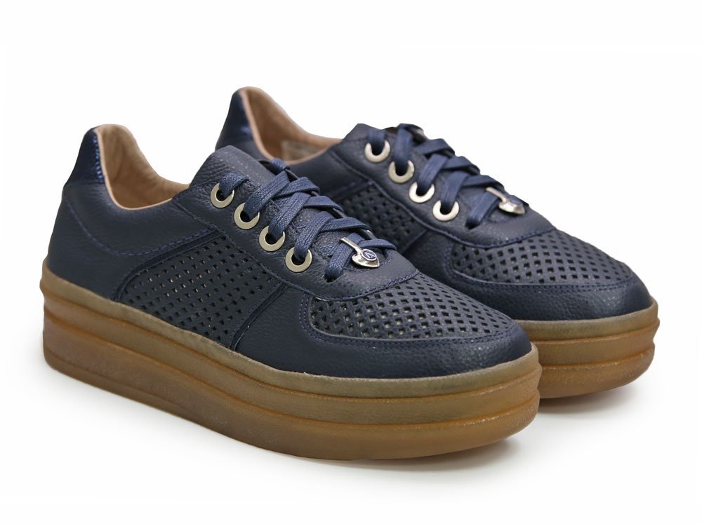 Alternative view of Tenis en cuero azul