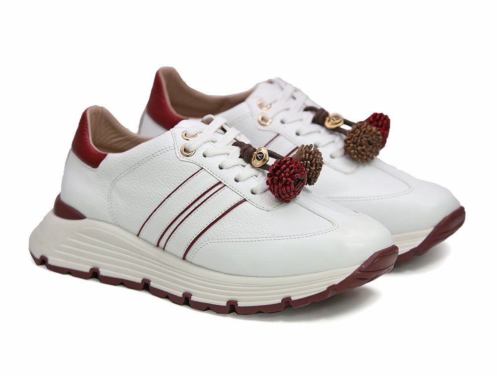 Alternative view of Tenis en cuero blanco