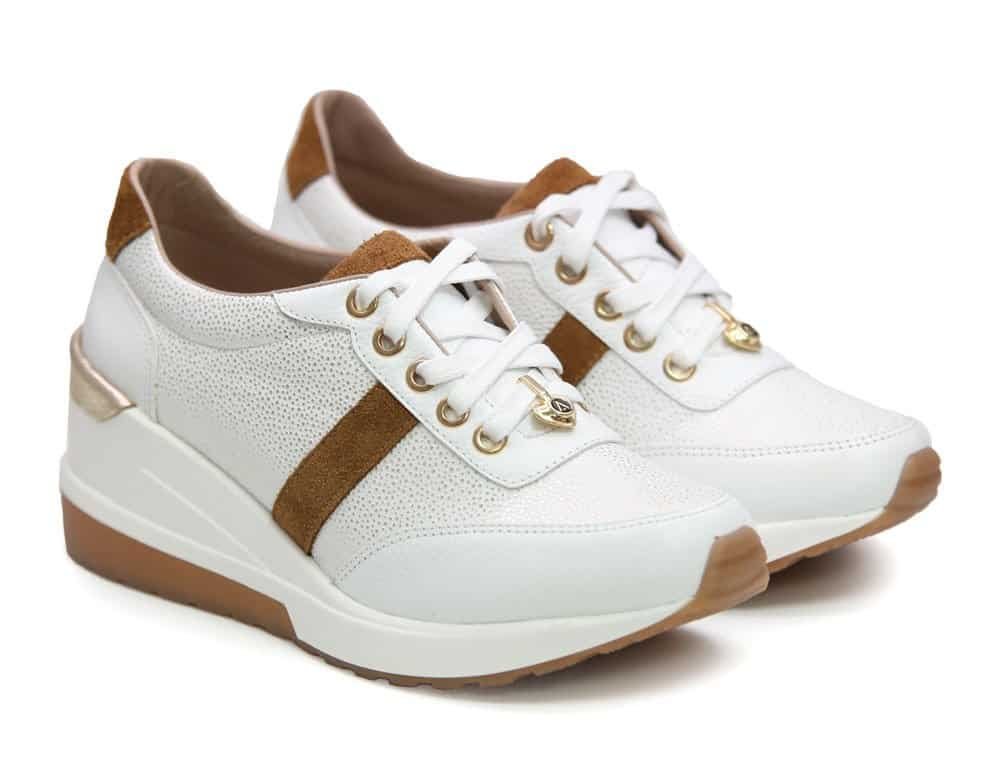 Alternative view of Tenis en cuero blanco