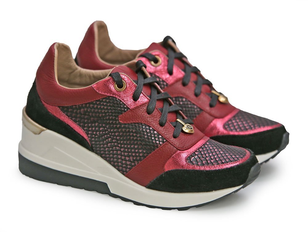 Alternative view of Tenis en cuero cereza