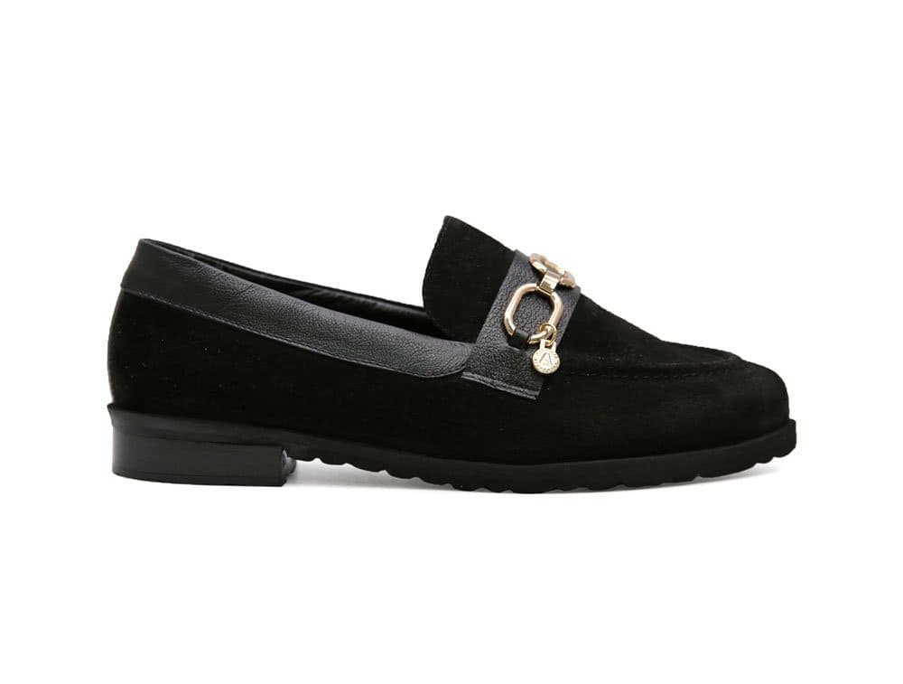 Mocasín en cuero negro