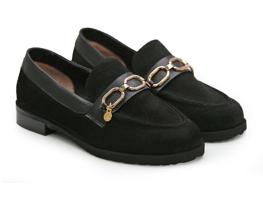 Alternative view of Mocasín en cuero negro