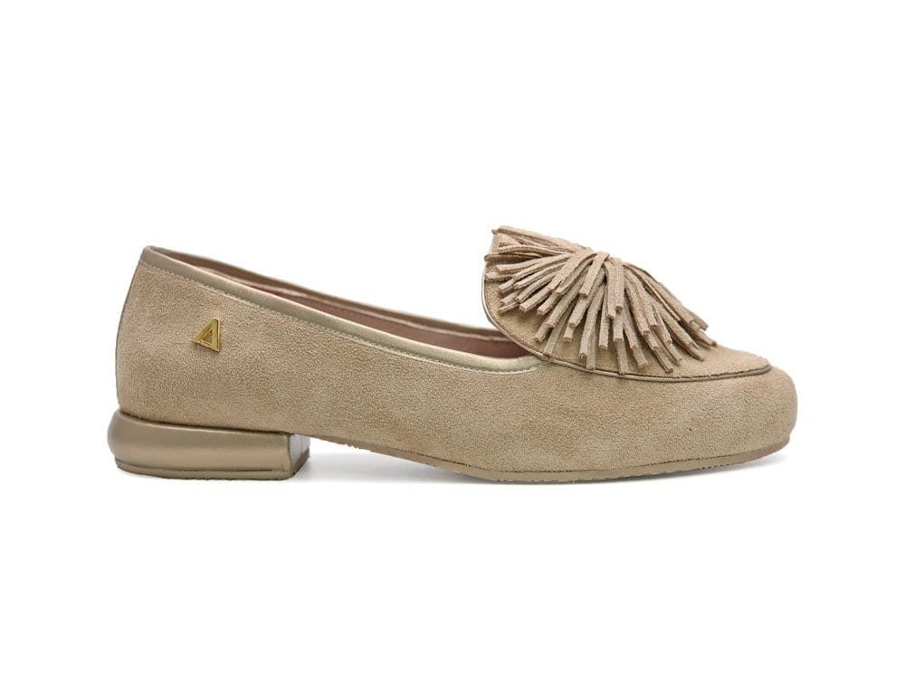 Baleta en cuero capuchino