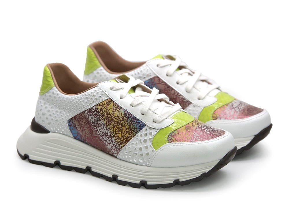 Alternative view of Tenis en cuero blanco