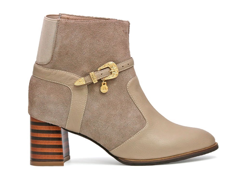 Botin en cuero taupe