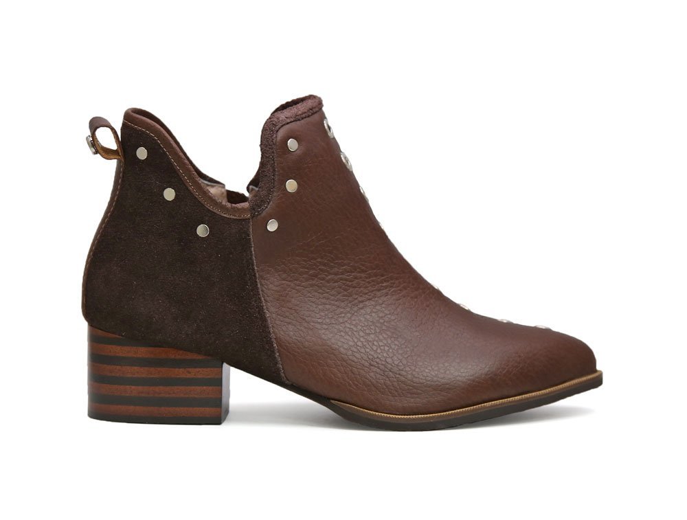 Botin en cuero cafe