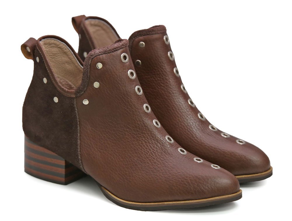 Alternative view of Botin en cuero cafe