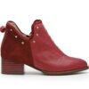 Botin en cuero cereza