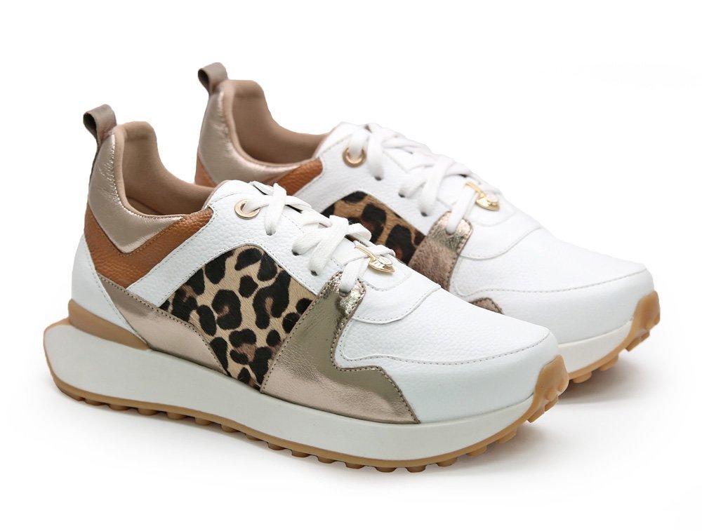 Alternative view of Tenis en cuero blanco