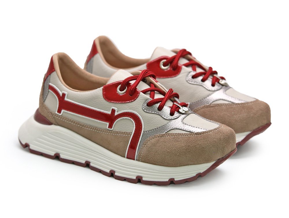 Alternative view of Tenis en cuero beis