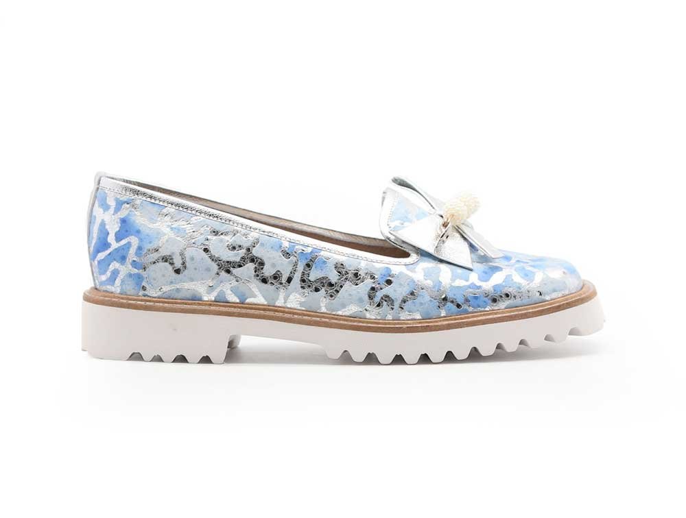 Bolichero en cuero azul