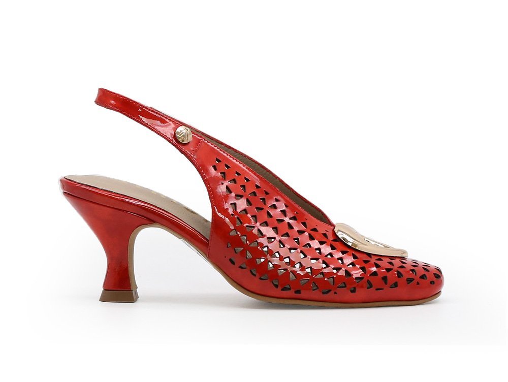 Zapatilla de tacn en cuero