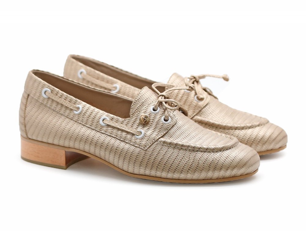 Alternative view of Baleta en cuero dorado