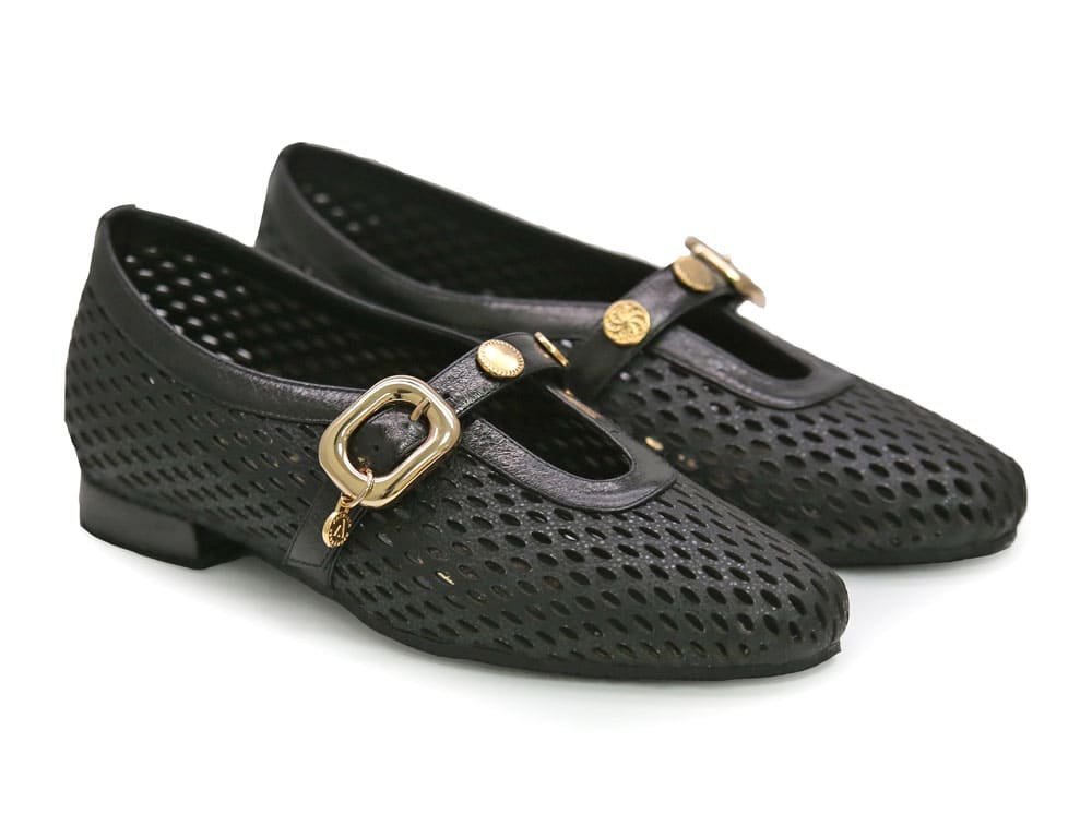 Alternative view of Baleta en cuero negro