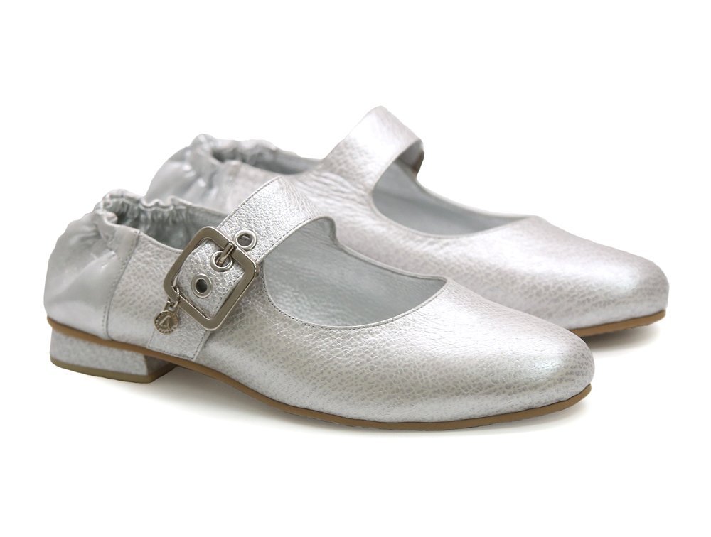 Alternative view of Baleta en cuero plata