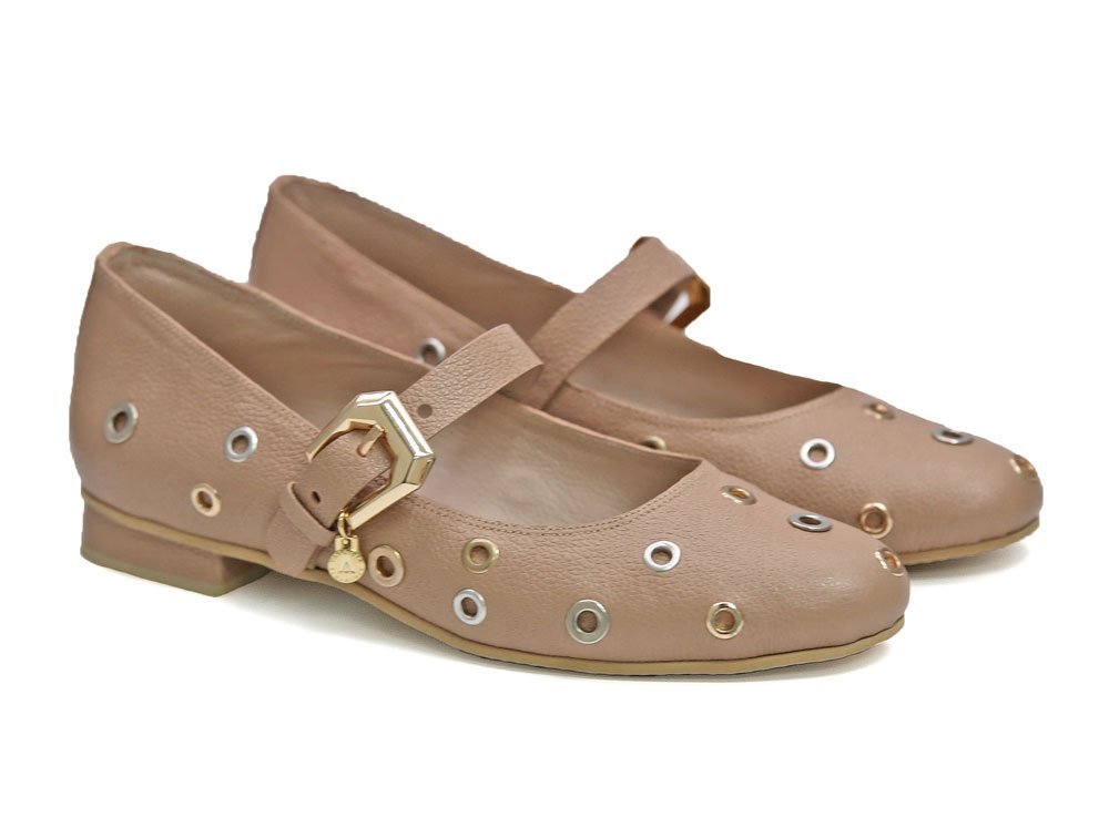 Alternative view of Baleta en cuero caramelo