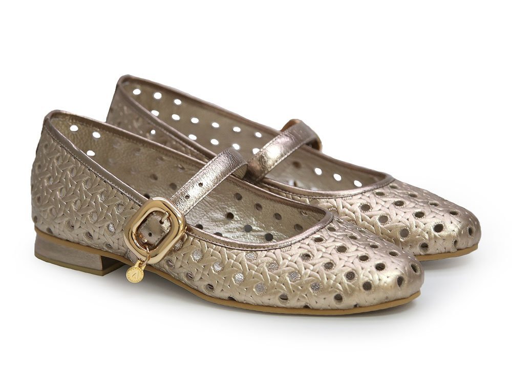 Alternative view of Baleta en cuero arena