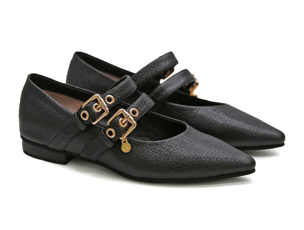 Alternative view of Baleta en cuero negro