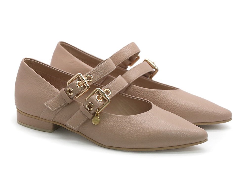 Alternative view of Baleta en cuero nude