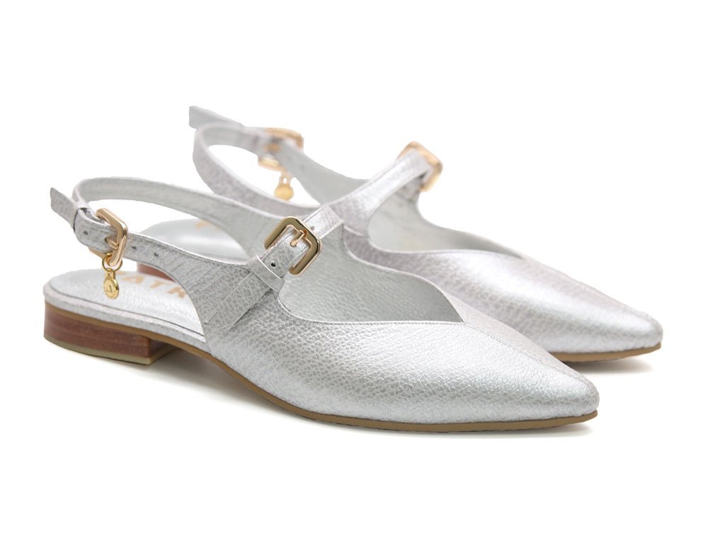 Alternative view of Baleta en cuero plata