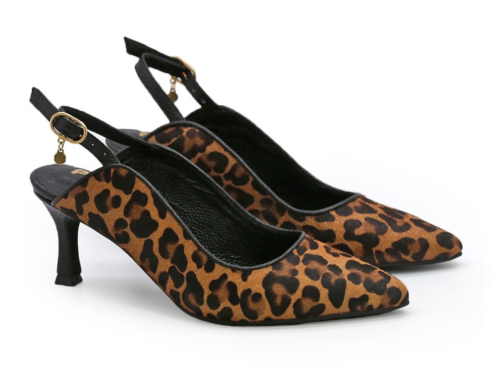 Alternative view of Zapatilla de tacon en cuero miel