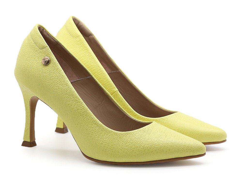 Alternative view of Zapatilla de tacon en cuero verde