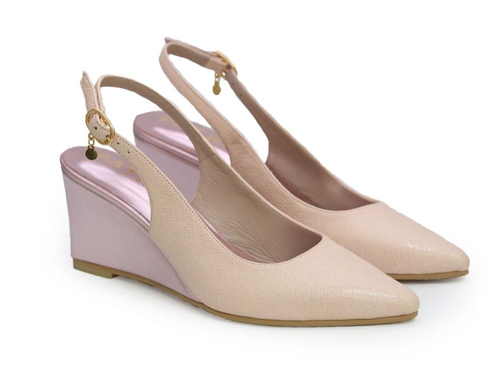 Alternative view of Zapatilla de tacon en cuero nude